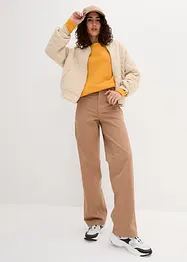 Essential twill broek met high waist, bonprix