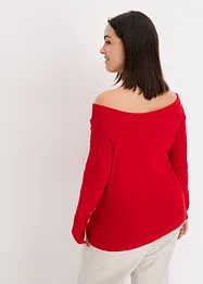 Geribde off shoulder trui, bonprix