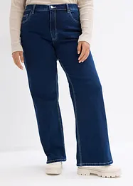 Wide leg jeans met high waist en biologisch katoen, bonprix