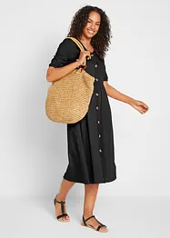 Katoenen midi jurk met knoopsluiting, bonprix