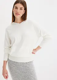 Gebreide hoodie met kangoeroezak van viscosemix, bonprix
