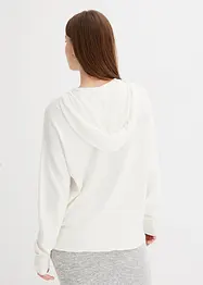 Gebreide hoodie met kangoeroezak van viscosemix, bonprix