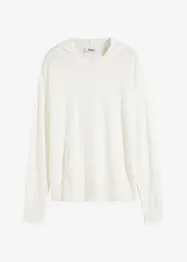 Gebreide hoodie met kangoeroezak van viscosemix, bonprix