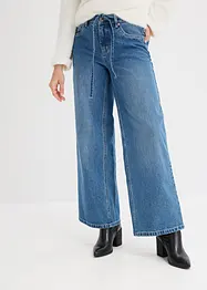 Wide leg jeans met mid waist, bonprix