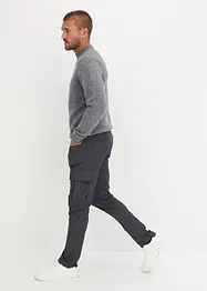 Regular fit cargo broek van flanel met bandplooien, straight, bonprix