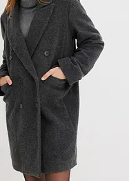 Korte coat wollen look met dubbele knopen, bonprix