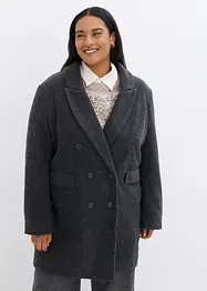 Korte coat wollen look met dubbele knopen, bonprix