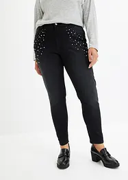 Skinny jeans met parels, bonprix