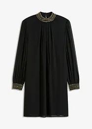 Blousejurk van licht chiffon met parels en kralen, bonprix