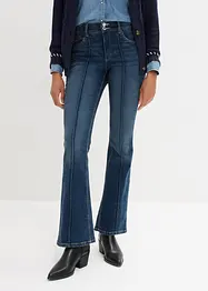 Flared stretch jeans met mid waist, bonprix