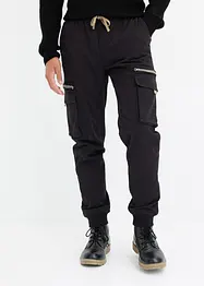 Regular fit stretch instap thermobroek met cargozakken, straight, bonprix