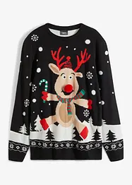 Fijn gebreide trui met kerstmotief, bonprix