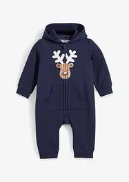 Baby sweat jumpsuit met kerstmotief van biologisch katoen, bonprix