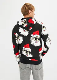 Sweatvest met capuchon en kerstprint van biologisch katoen, bonprix