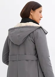 Lange winterparka met ceintuur, bonprix