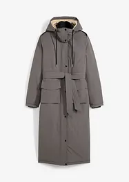 Lange winterparka met ceintuur, bonprix