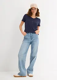 T-shirt met knoopsluiting, bonprix