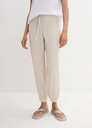 Mousseline broek met gesmokte band, bonprix