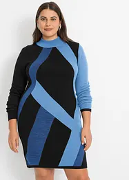 Gebreide jacquard jurk met trendy strepen, bonprix