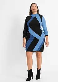 Gebreide jacquard jurk met trendy strepen, bonprix