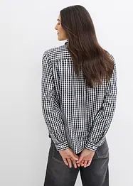 Oversized geruite blouse met pofmouwen, bonprix