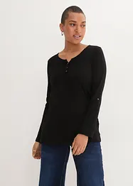 Shirt met knoopsluiting van biologisch katoen, bonprix