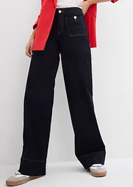 Wide leg stretch jeans mid waist, bonprix