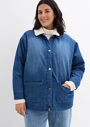 Jeansjas met teddy kraag, gewatteerd, bonprix