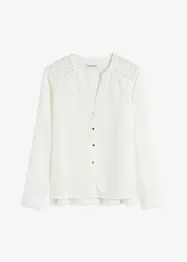 Crêpe blouse met kant, bonprix