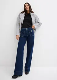 Wide leg stretch jeans mid waist, bonprix