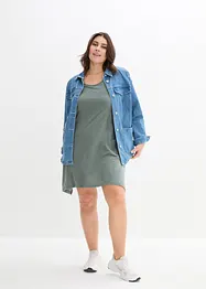 Korte, katoenen shirtjurk van slub garen, bonprix