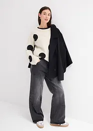 Oversized trui met stippen, bonprix