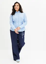 Gestreepte blouse met ceintuur, bonprix