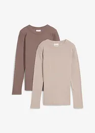 Geribd shirt met biologisch katoen (set van 2), bonprix
