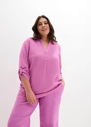 Blouse met linnen en 3/4 mouwen, bonprix