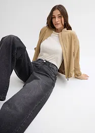 Wide leg jeans, mid waist, low stretch, full length, bonprix