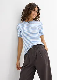 Geribd shirt shirt met korte mouwen, bonprix