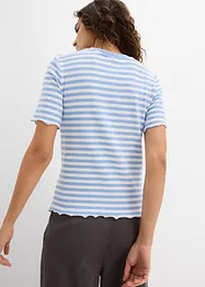 Geribd shirt shirt met korte mouwen, bonprix