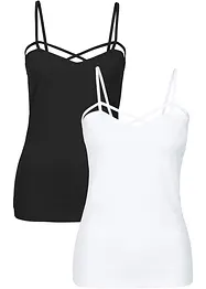 Top met spaghettibandjes (set van 2), bonprix