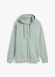 Sweatjack met capuchon van puur biologisch katoen, loose fit, bonprix