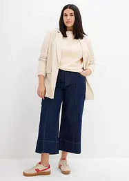 Wide leg jeans mid waist, cropped, bonprix