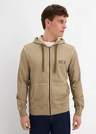 Sweatvest met capuchon in washed out look, bonprix