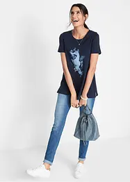 Katoenen T-shirt met zeepaardje, bonprix