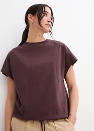 Shirt in een katoen-viscosemix met strikkoordje aan de zoom, bonprix