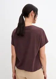 Shirt in een katoen-viscosemix met strikkoordje aan de zoom, bonprix