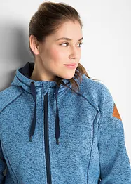 Lang fleece vest met capuchon, bonprix