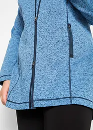 Lang fleece vest met capuchon, bonprix