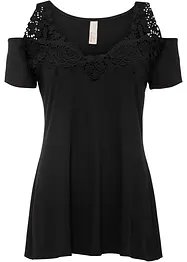 Cold shoulder shirt met kant, bonprix