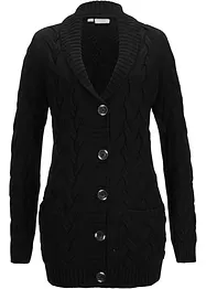 Vest met sjaalkraag en kabelpatroon, bonprix