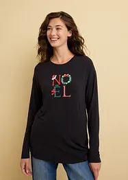 Longsleeve van viscose met kerstmotief, bonprix